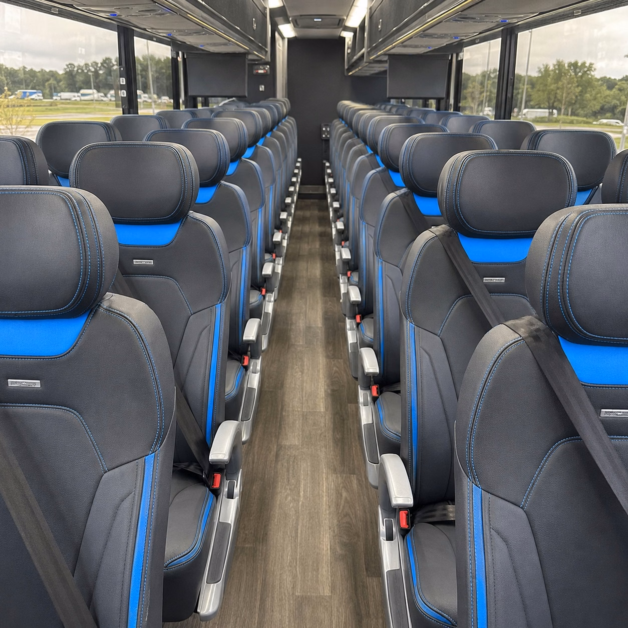 56 passenger charter bus interior